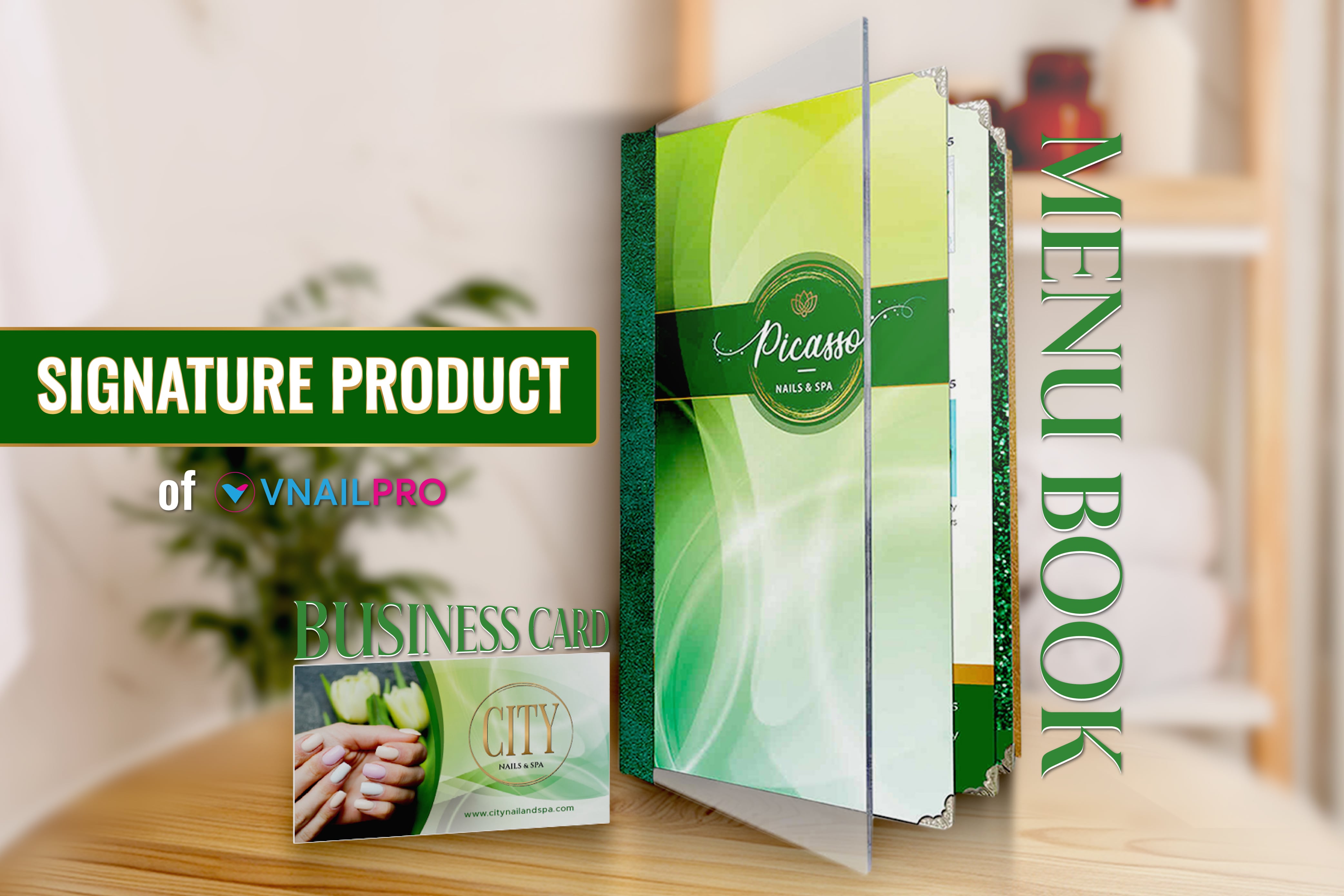 Menu Book & Business Card – signature products of VNailPro