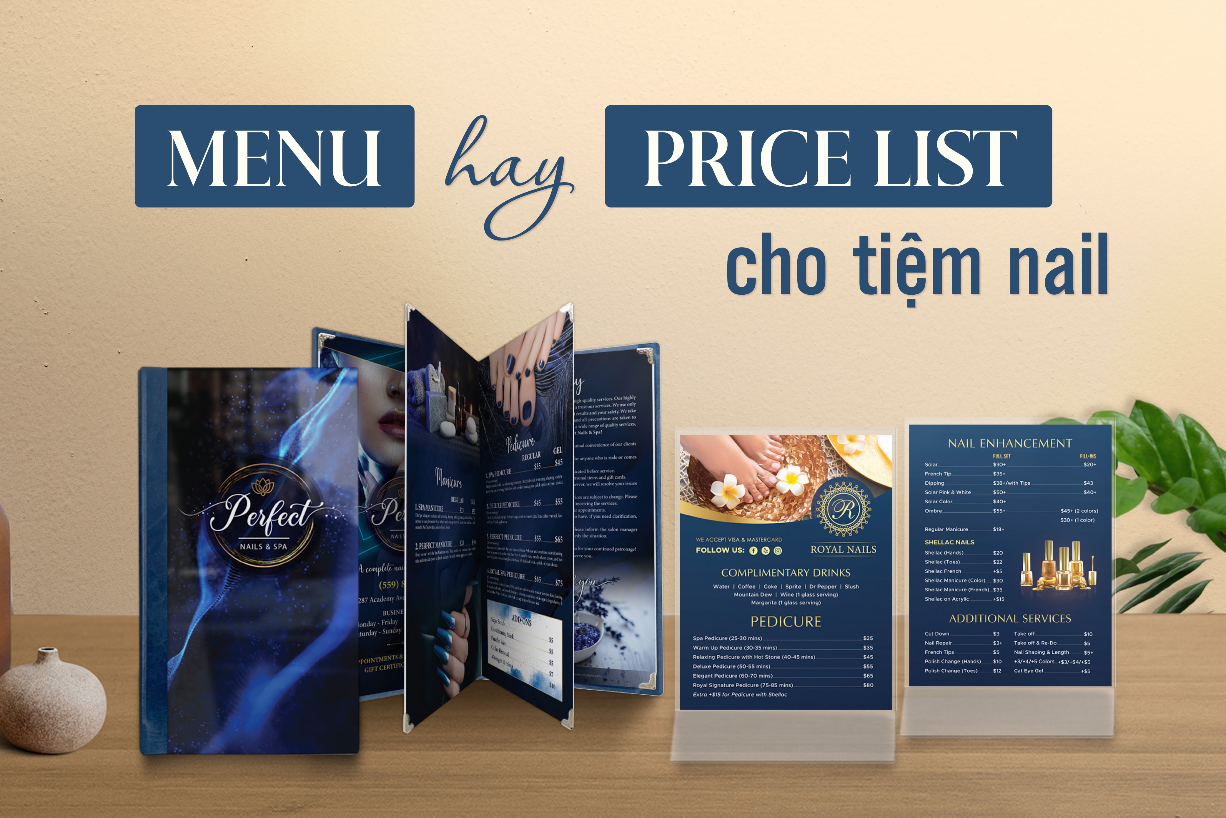 Menu hay price list cho tiệm nail